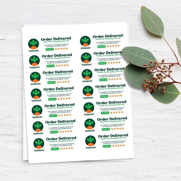 Instacart Delivery Rating Sticker Labels – (48 ct) - Picture 2 of 4